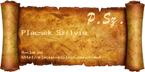 Placsek Szilvia névjegykártya